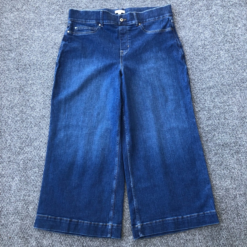 Spanx crop wide leg jean size 3X/ 3T in authentic blue